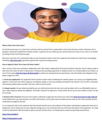 Cash Loans From Direct Lenders