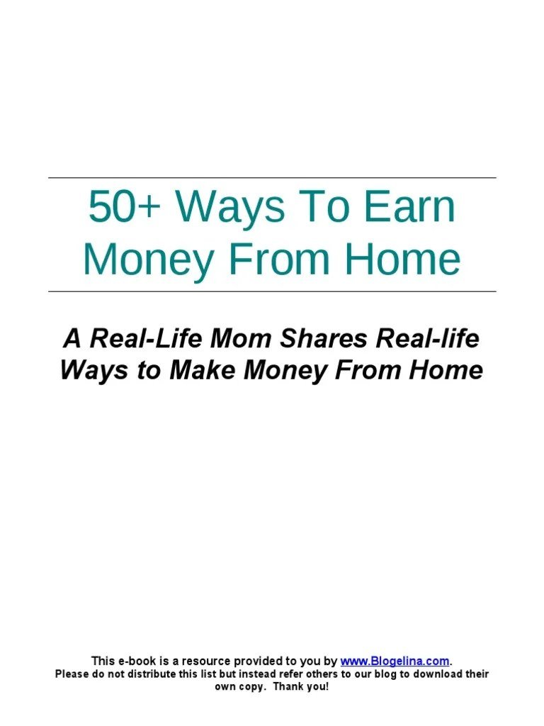 Good Ways To Earn Money From Home Good Ways To Earn Money From Home