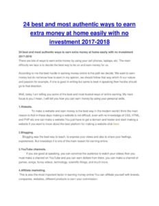 Ways To Earn Cash At Home