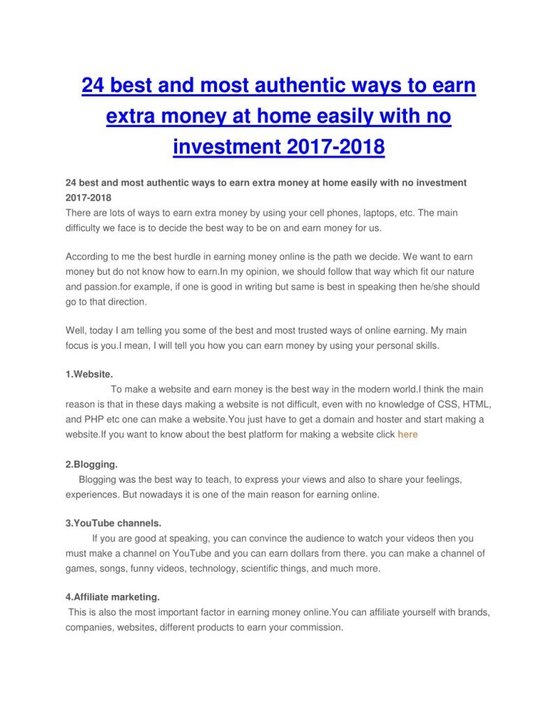 Ways To Earn Cash At Home Ways To Earn Cash At Home
