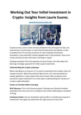 I Want To Start Investing In Cryptocurrency