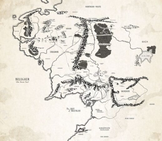 Numenor And Middle Earth Map