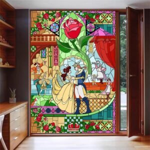 Beauty And The Beast Stained Glass Wallpaper
