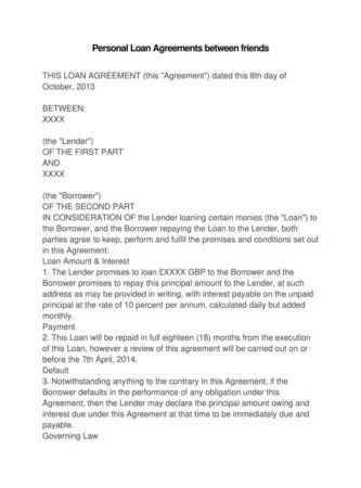 Borrow Money From Friend Contract