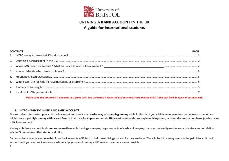 Documents Needed To Open A Bank Account