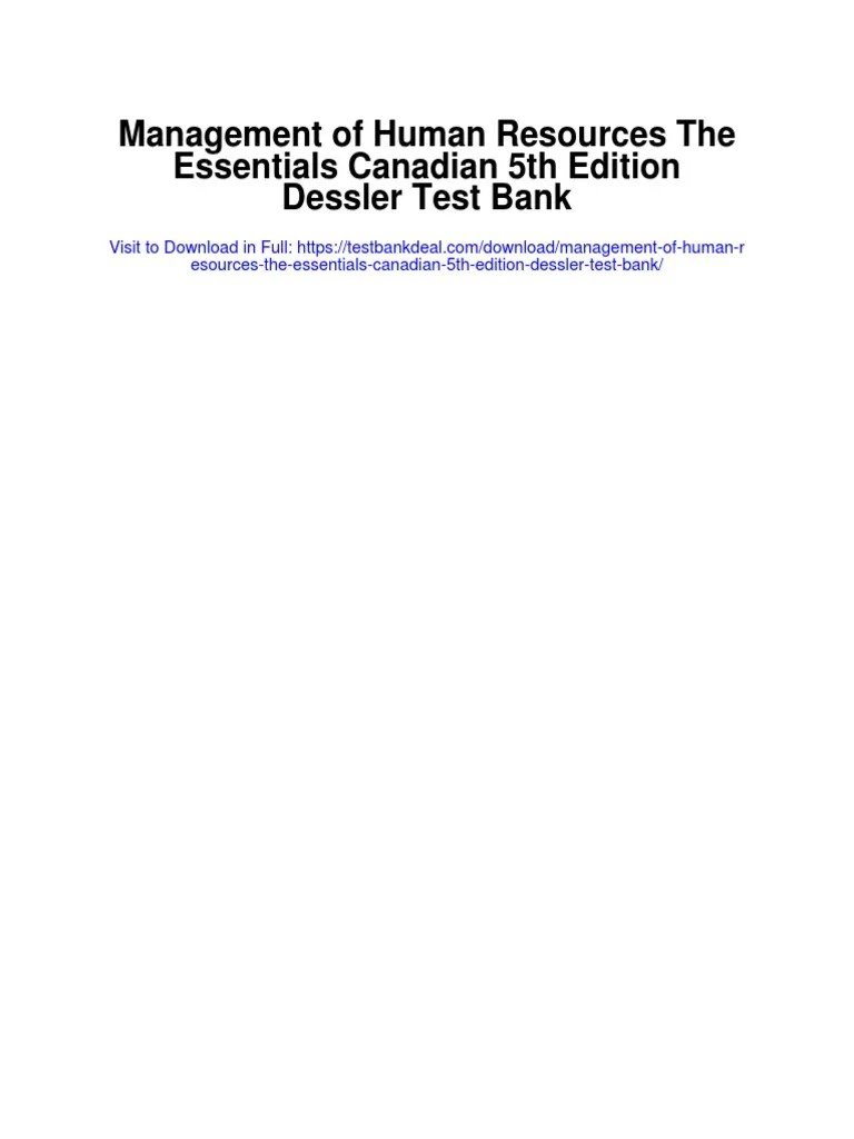 Fundamentals Of Human Resource Management 5th Edition Pdf Free Download