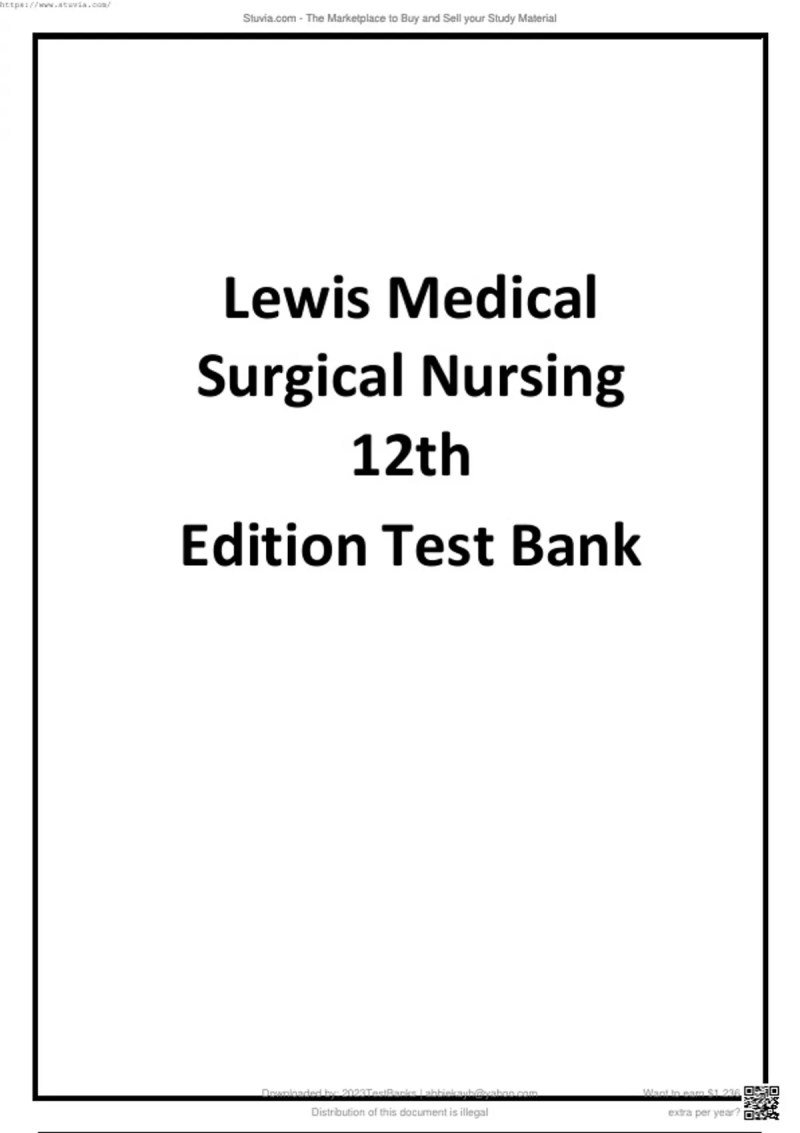 Lewis Med Surg Test Bank 8th Edition Lewis Med Surg Test Bank 8th Edition