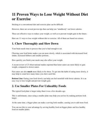 Diet To Lose Weight Fast Without Exercise