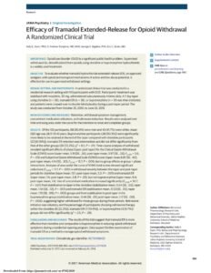 Will Tramadol Help With Withdrawal From Opiates