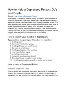 How To Help Someone Depressed