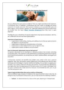 Can Chiropractors Fix Bad Posture